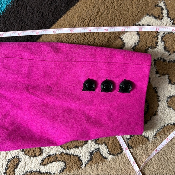 Ultra Suede Hot Pink Double-Breasted Blazer - Picture 6 of 7